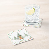 Rentier Weihnachtsleuchten Winterbaumen Rechteckiger Pappuntersetzer (Vor Ort)