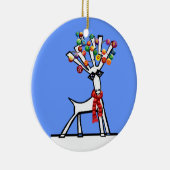 Rentier Weihnachtslichter Keramikornament (Rechts)