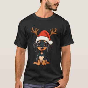 Rentier Weihnachtsmann Hut Dachshund Hund Weihnach T-Shirt