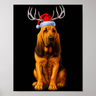 Rentier Weihnachtsmann Hut Feiertag Bloodhound Wei Poster