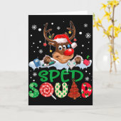 Rentier Weihnachtsmann Hut Sped Squad Lehrer Lusti Karte (Gelbe Blume)