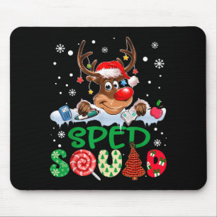 Rentier Weihnachtsmann Hut Sped Squad Lehrer Lusti Mousepad