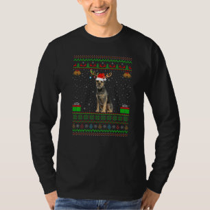 Rentier Weihnachtsmannmütze Matching Ugly Border T T-Shirt