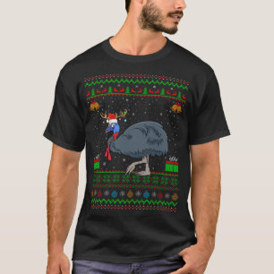 Rentier Weihnachtsmannmütze Matching Ugly Cassowar T-Shirt