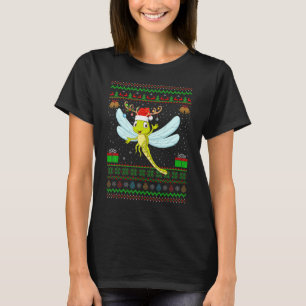 Rentier Weihnachtsmannmütze Matching Ugly Dragonfl T-Shirt