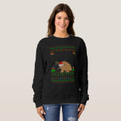 Rentier Weihnachtsmannmütze Matching Ugly Echidna Sweatshirt (Vorne ganz)