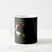 Rentier Weihnachtsmannmütze Matching Ugly Pelican Kaffeetasse (Vorderseite Links)