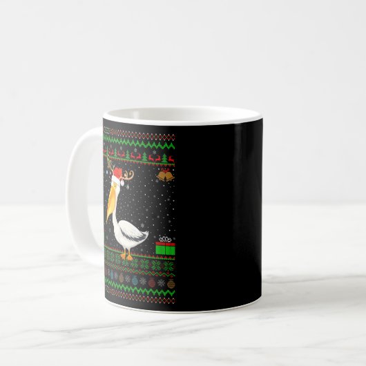 Rentier Weihnachtsmannmütze Matching Ugly Pelican Kaffeetasse (Vorderseite Links)