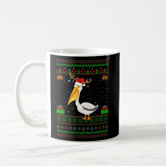 Rentier Weihnachtsmannmütze Matching Ugly Pelican Kaffeetasse (Links)
