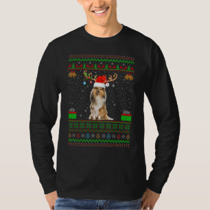 Rentier Weihnachtsmannmütze Matching Ugly Shetland T-Shirt