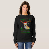 Rentier Weihnachtsmannmütze Matching Ugly Welsh Co Sweatshirt (Vorne ganz)
