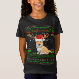 Rentier Weihnachtsmannmütze Matching Ugly Welsh Co T-Shirt