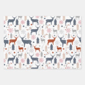 Rentier Weihnachtsmuster Geschenkpapier Set (Vorderseite 3)