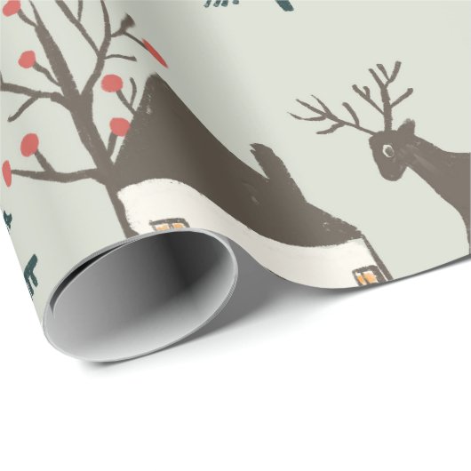 Rentier-Weihnachtspapier Geschenkpapier (Rolleneckpunkt)