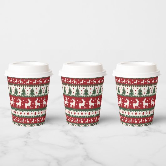 Rentier-Weihnachtspapierbecher Pappbecher (Multi)