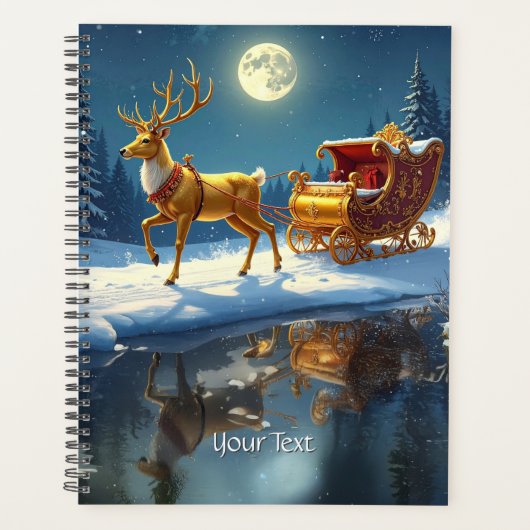 Rentier-Weihnachtsschlitten-Feiertagsplaner Planer (Vorderseite)