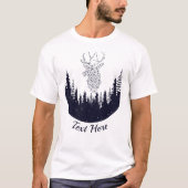 Rentier Weihnachtswald I Monogram T - Shirt (Vorderseite)
