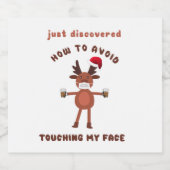 Rentier: Wie man das Berühren von Gesichtern verme Bierflaschenetikett (Einzelnes Label)