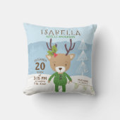 Rentier Winter Birth Stats Kinderzimmer Keepake Kissen (Vorderseite)