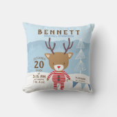 Rentier Winter Birth Stats Kinderzimmer Keepake Kissen (Vorderseite)