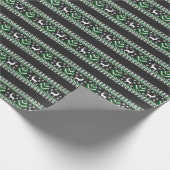 Rentier Winter Messe Isle Pattern in Schwarz Geschenkpapier (Ecke)