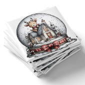 Rentier-Winter-Schneekugel-Christmagnet Magnet
