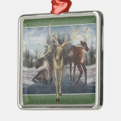 Rentier Winter Szene Silver Gerahmte Ornament (Links)