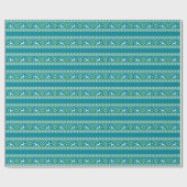 Rentier Wintermesse Isle Pattern in Aquamarinem Bl Geschenkpapier (Flach)