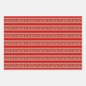 Rentier Wintermesse Isle Seamless Muster Geschenkpapier Set (Vorderseite)