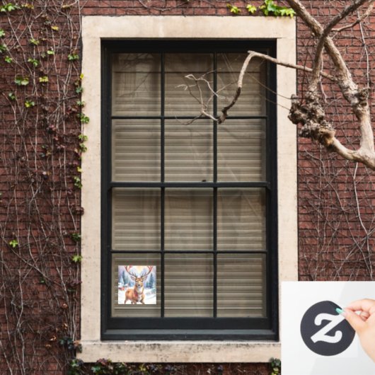 Rentier Wonderland: Feiertage Bliss Fensteraufkleber (Fenster Zuhause)