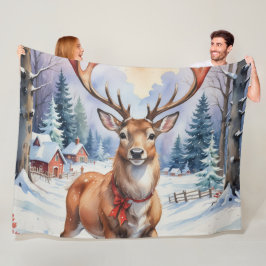 Rentier Wonderland: Feiertage Bliss Fleecedecke