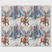 Rentier Wonderland: Feiertage Bliss Geschenkpapier (Flach)