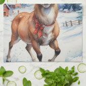 Rentier Wonderland: Feiertage Bliss Geschirrtuch (Gefaltet)