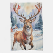 Rentier Wonderland: Feiertage Bliss Geschirrtuch (Vertikal)