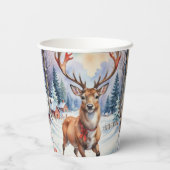 Rentier Wonderland: Feiertage Bliss Pappbecher (Rückseite)