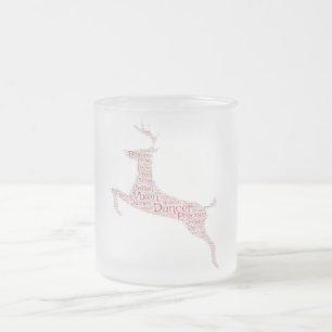 Rentier Word Art Rudolph Blixem Comet Cupid Mattglastasse