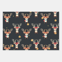 Rentier Wrapping Paper Geschenkpapier Set