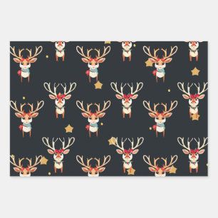 Rentier Wrapping Paper Geschenkpapier Set