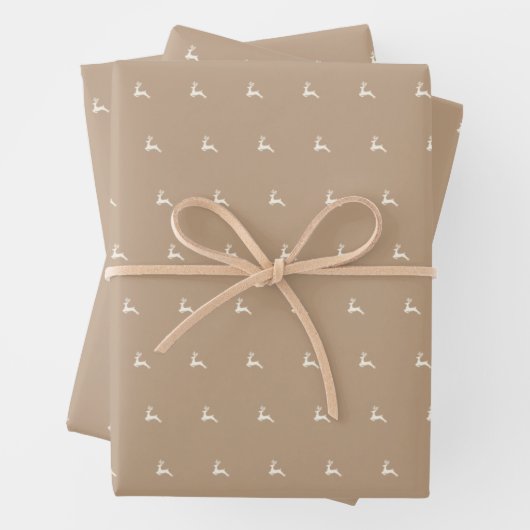 Rentier-Wrapping Paper in Tan Geschenkpapier Set (Beispiel)