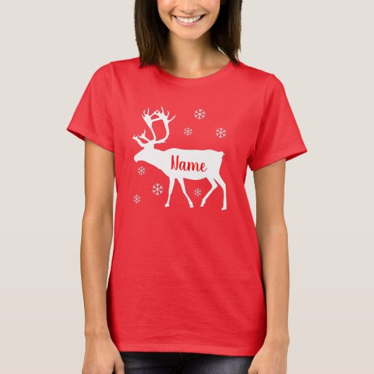 Rentier Your Name Custom Christmas Shirt (Vorderseite)