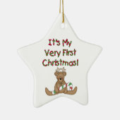 Rentierbär Sehr erstes Weihnachtsgeschenk Keramikornament (Rechts)