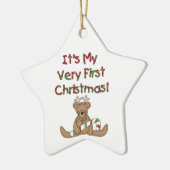 Rentierbär Sehr erstes Weihnachtsgeschenk Keramikornament (Links)