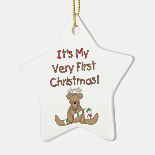 Rentierbär Sehr erstes Weihnachtsgeschenk Keramikornament (Links)