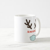 Rentierbügel mit Maske - Frohe Weihnachten Kaffeetasse (VorderseiteRechts)