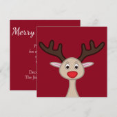 Rentierchartoon Einladung (Vorne/Hinten)