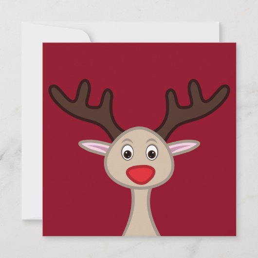 Rentierchartoon Einladung (Vorderseite)
