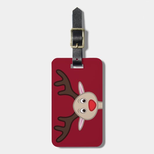 Rentierchartoon Gepäckanhänger (Vorderseite vertikal)