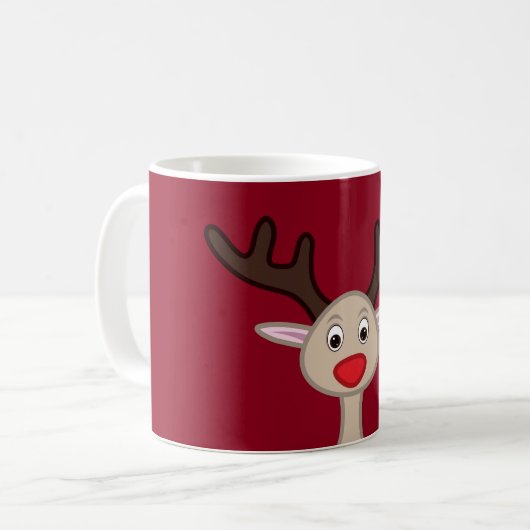 Rentierchartoon Kaffeetasse (Vorderseite Links)