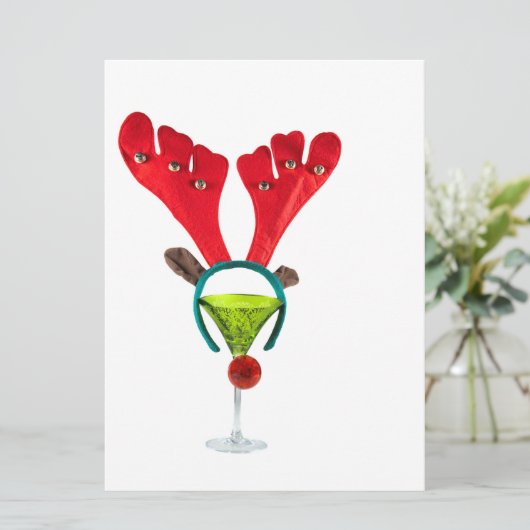 Rentiercocktail Einladung (Stehend Vorderseite)