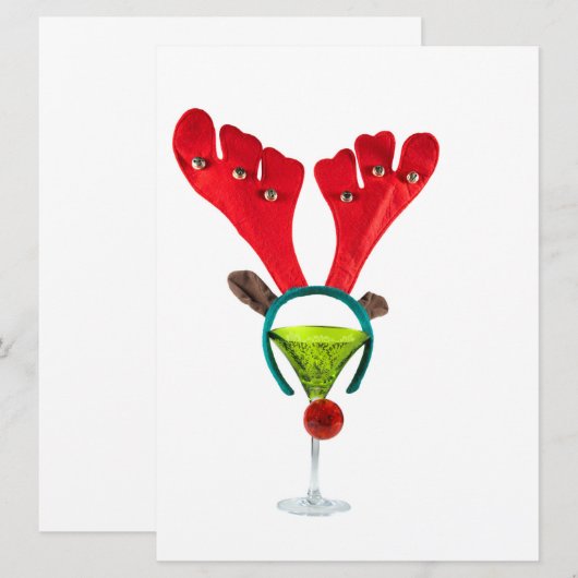 Rentiercocktail Einladung (Vorne/Hinten)